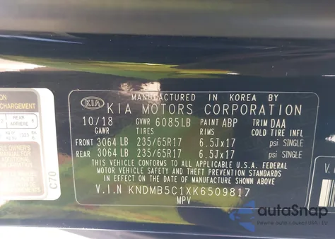 2019 Kia Sedona Lx from USA, damaged, VIN KNDMB5C1XK6509817